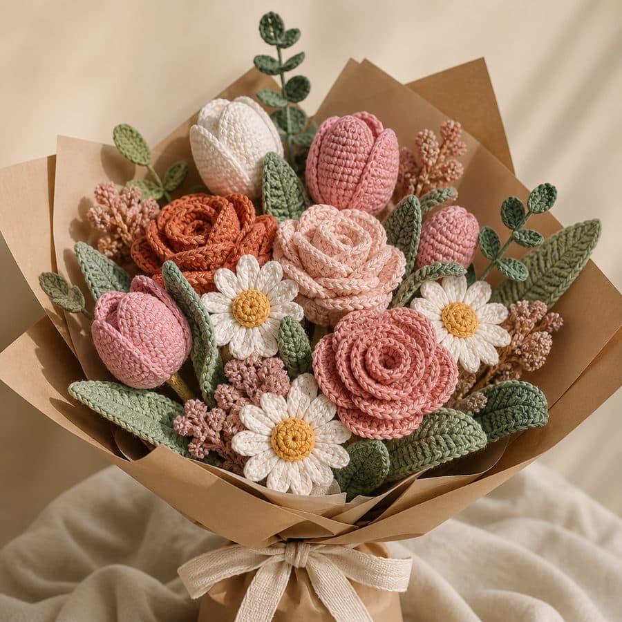 Crochet flower bouquet